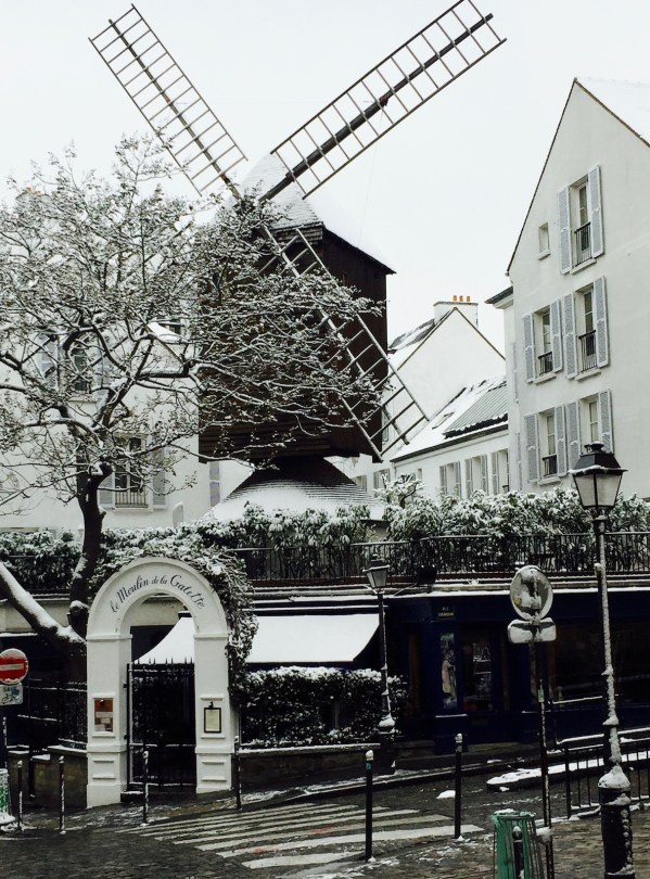 moulin de la Galette à Paris, paris sous la neige , rando hivernale